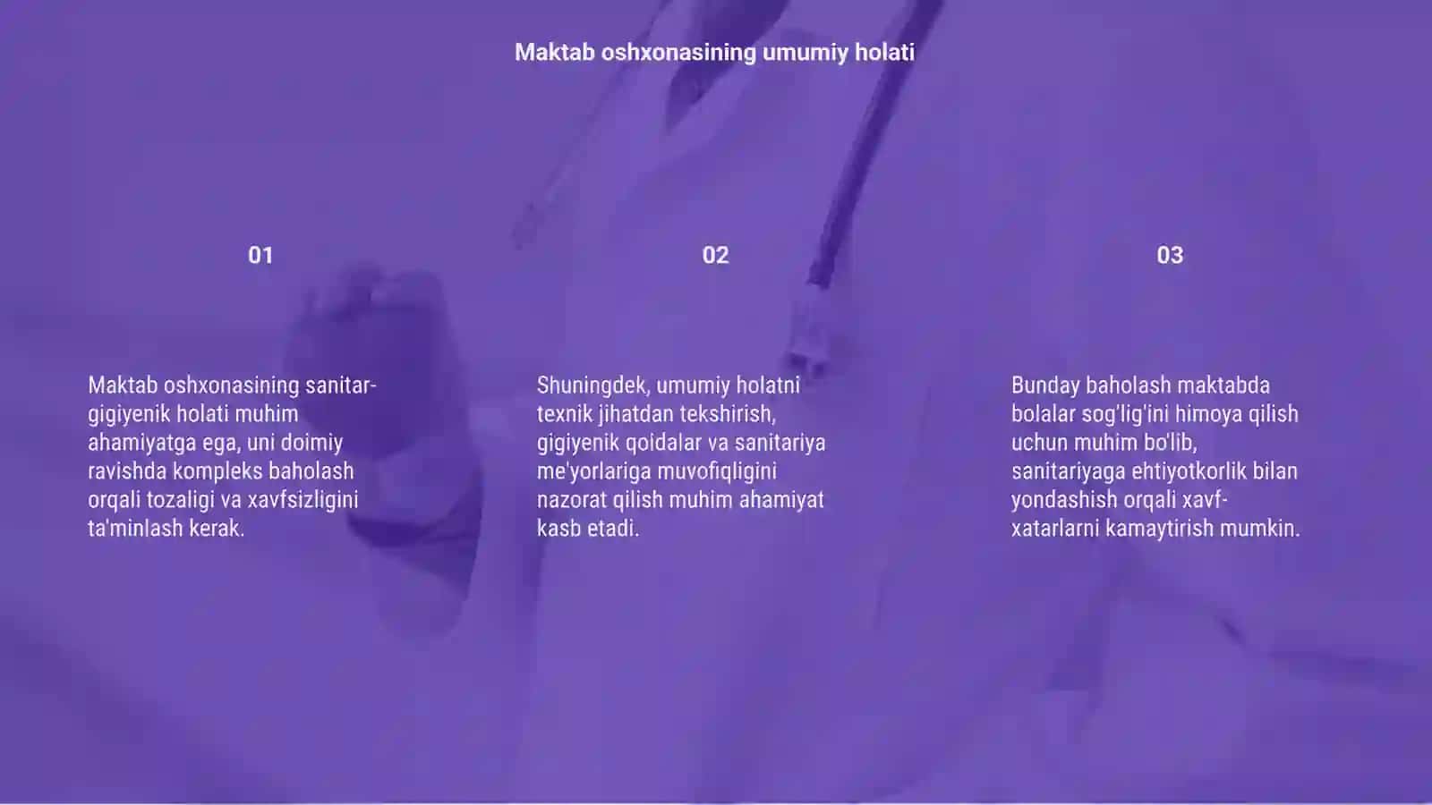 Maktab oshxonasining sanitar-gigiyenik holatini kompleks baholash 3