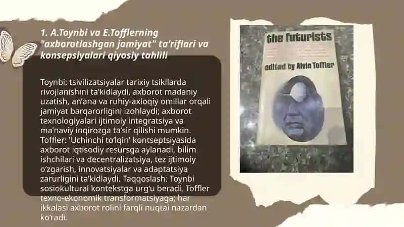 Axborotlashgan jamiyat va uning istiqbollari (A.Toynbi, E.Toffler asarlarining qiyosiy tahlili asosida) 3
