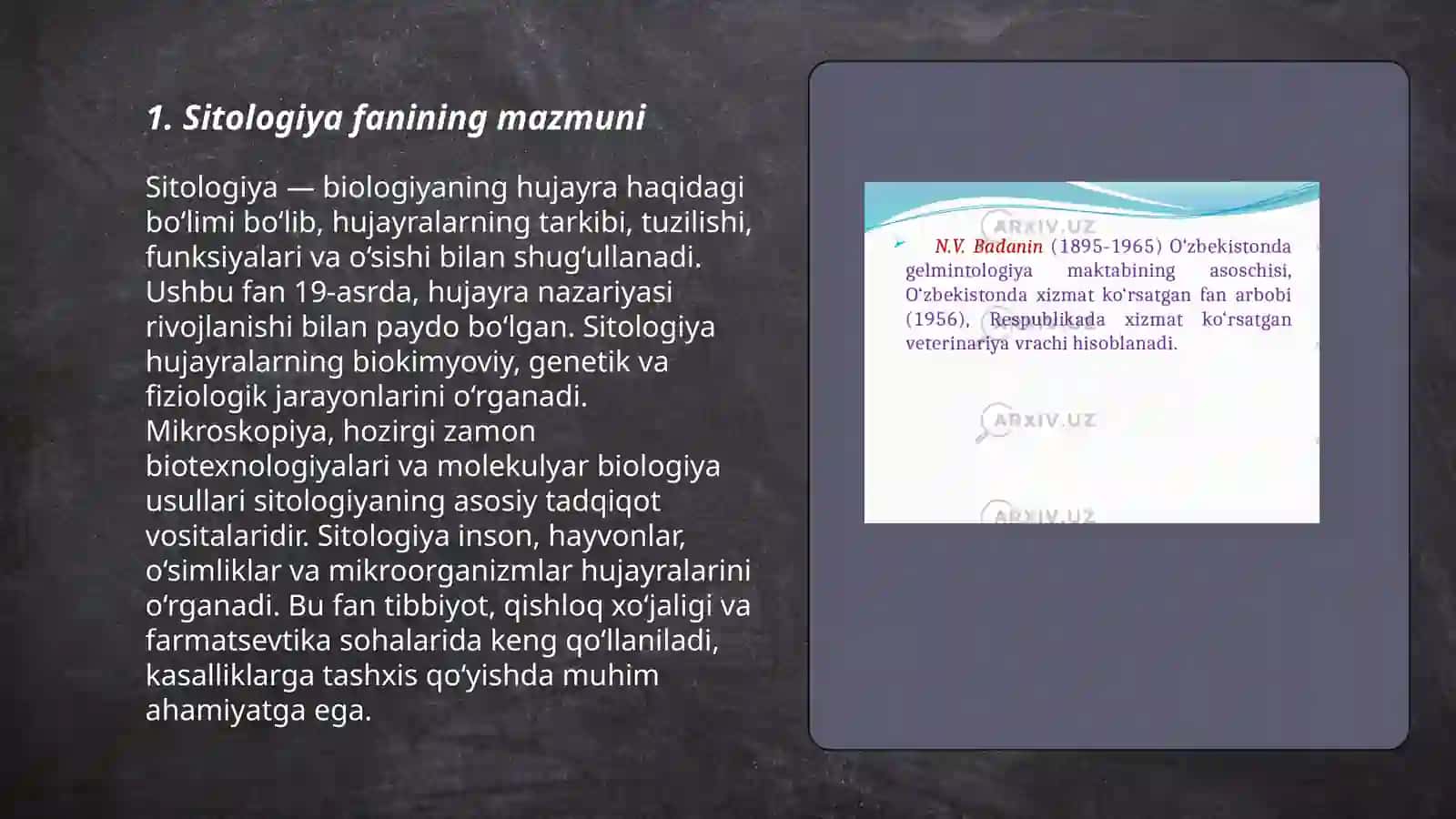 Sitologiya fanining mazmuni, maqsadi va vazifalari 3