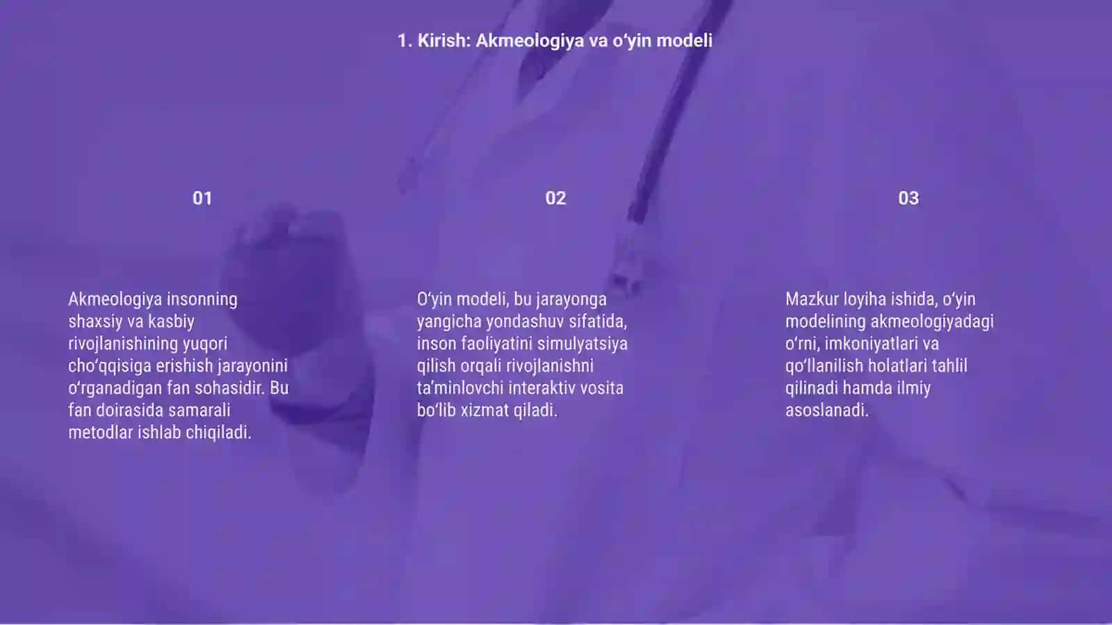 Oʻyin modeli va akmeologiya 3