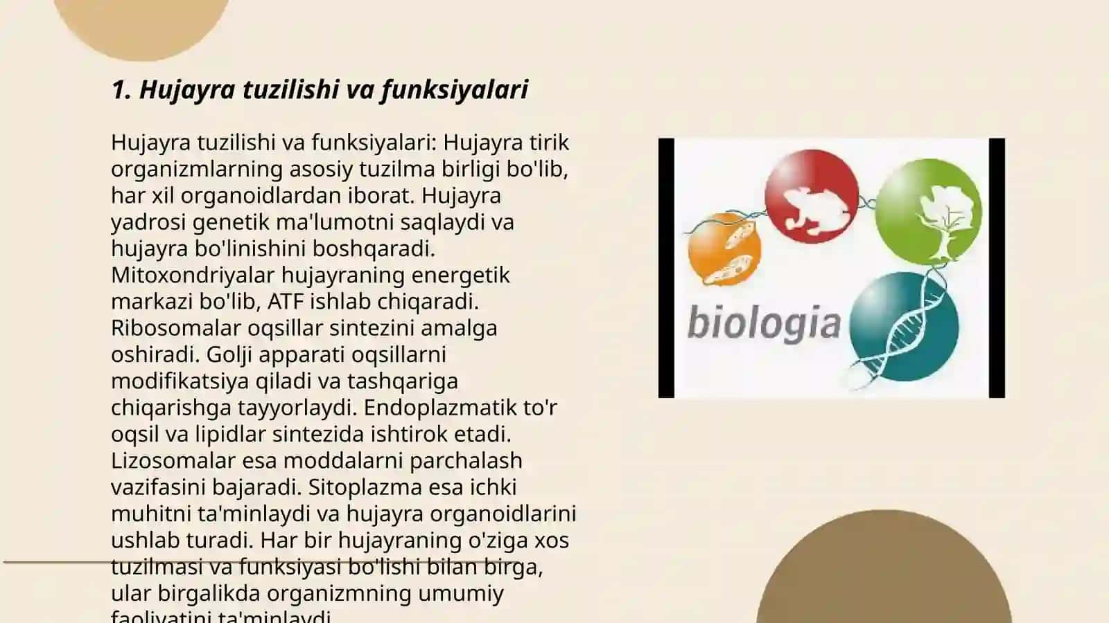 Biologiyadan mashg'ulotlarni rivojlantiruvchi ta'lim texnologiyasi 3
