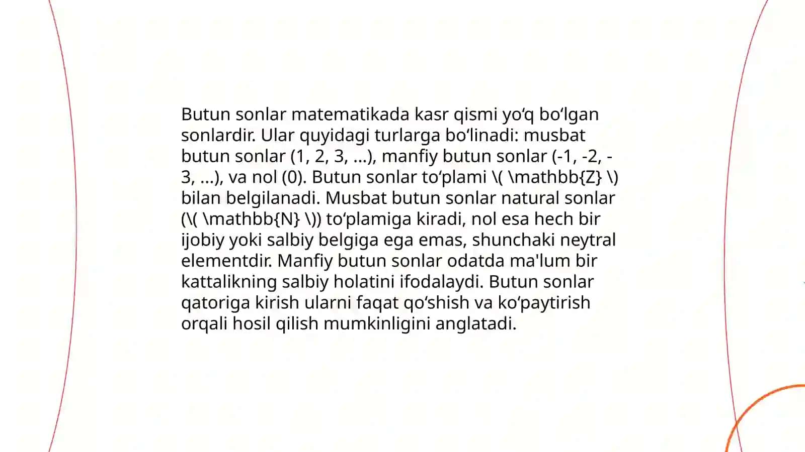 Butun son. Butun songa doir misollar yechishni oʻrganish 3