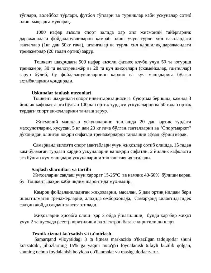 Jismoniy mashq uskunalarining xavfsizlik talablari 3