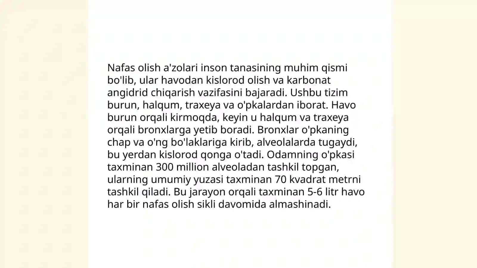 Nafas olish a'zolarining tuzilishi va fiziologiyasi 3