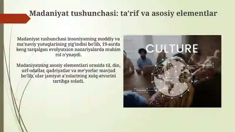 Madaniyat tushunchasi tuzulmasi va jamiyatagi funksiyalari 3