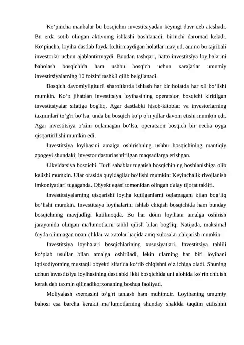 Investitsiya siyosati: uning roli, asosiy yoʻnalishlari va amalga oshirish bosqichlari 3