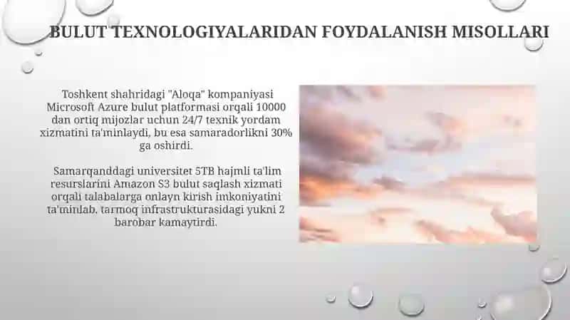 Bulutli texnalogiyalar va ular bilan ishlash 3