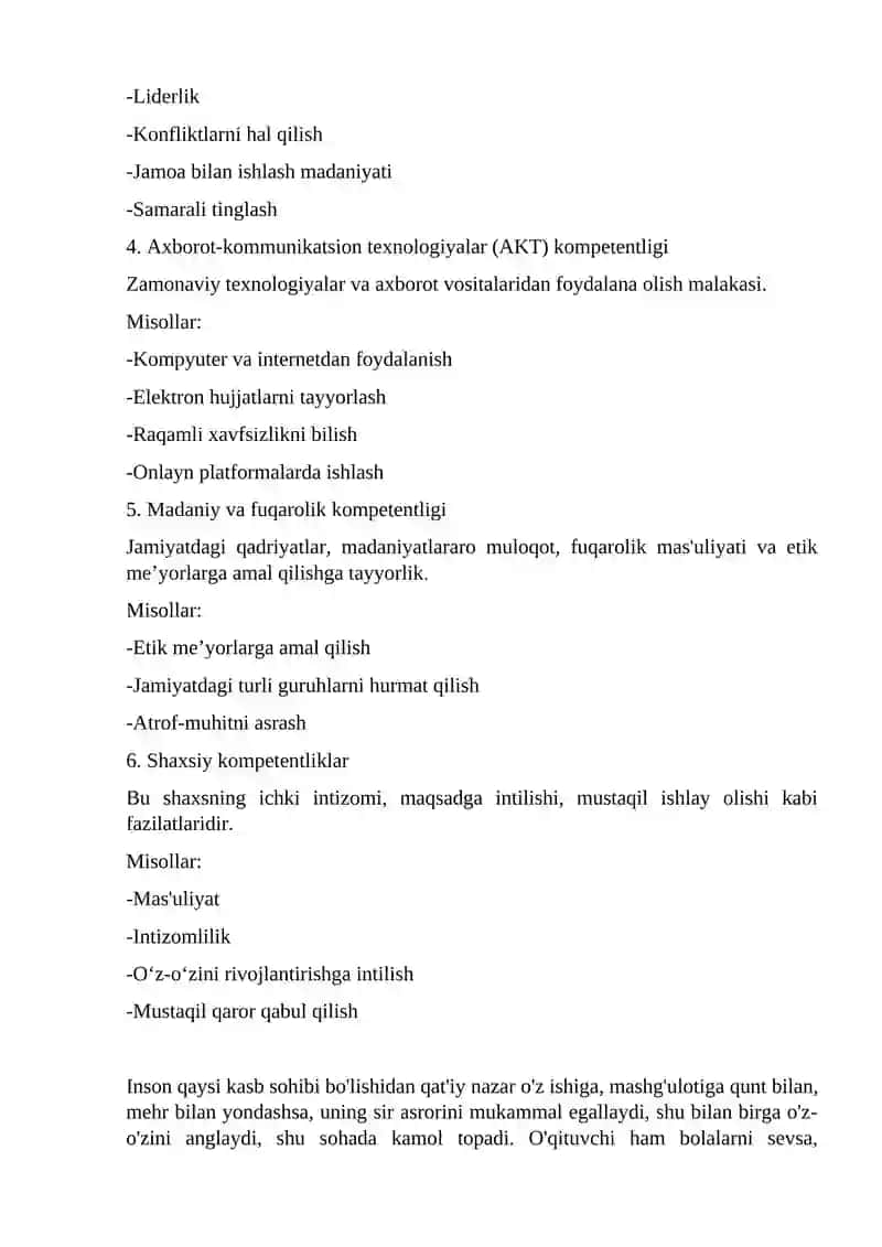 Kasbiy kompitensiya va unga nisbatan yondashuvlar 3