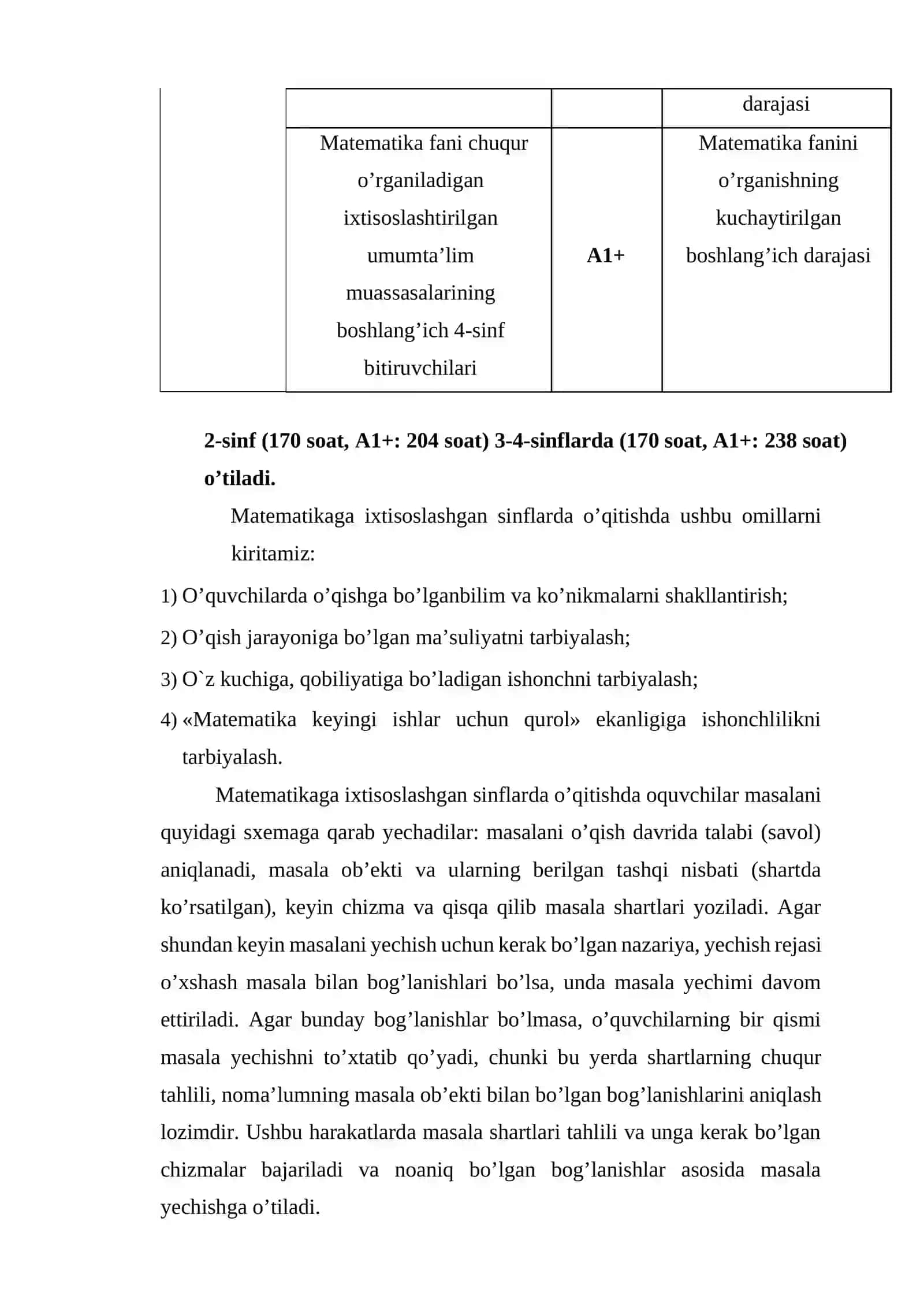 Ixtisoslashtirilgan boshlang’ich sinflarda matematika o’qitish 3