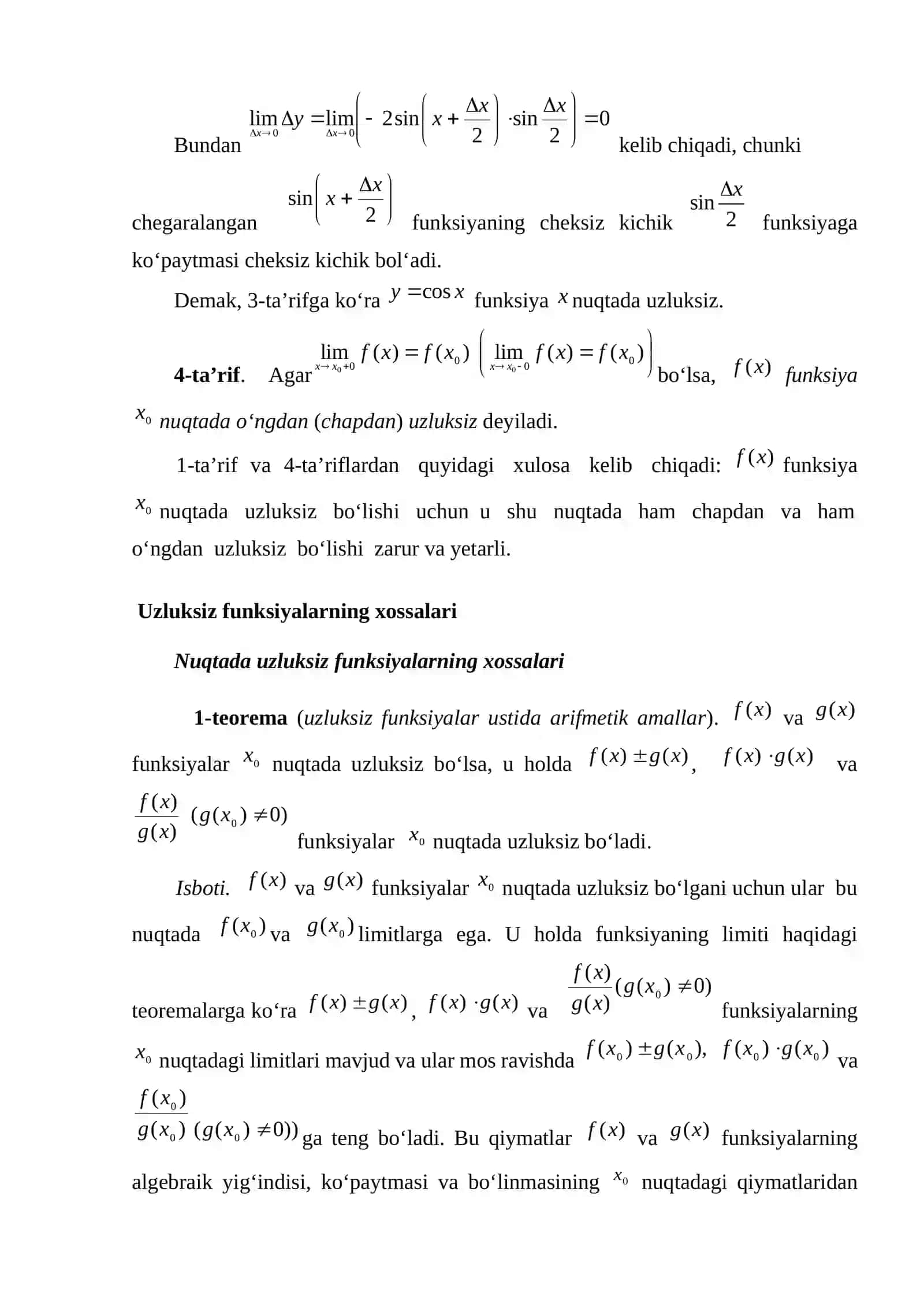 Uzluksiz funksiyalar 3