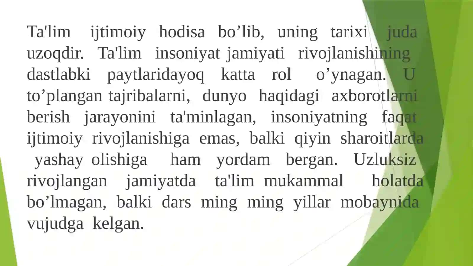 Ta’limni tashkil etish turlari va shakllari 3