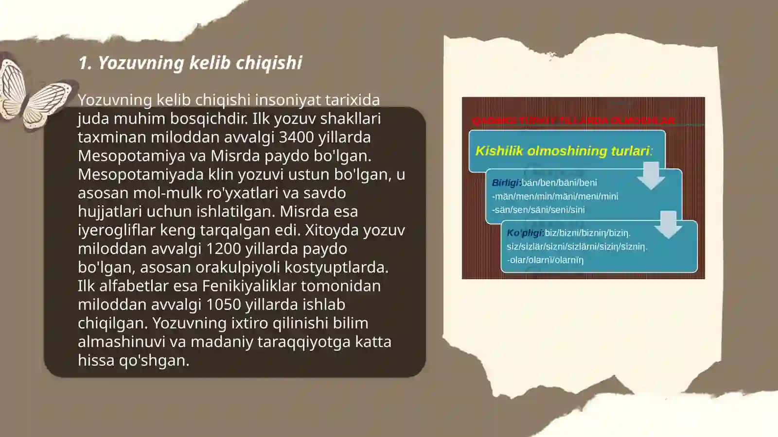 Yozuvning qadimiy va zamonaviy turlari 3