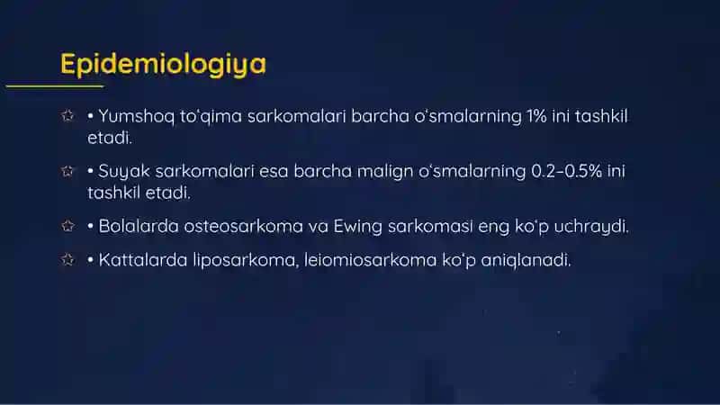 yumshoq toʻqimalar va suyak sarkomasi 3