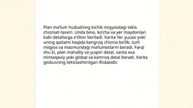 Plan va xaritalar bilan ishlash 3
