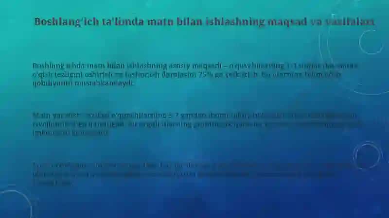 Matn bilan ishlashning maqsad va vazifalari 3