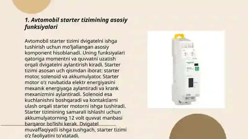Avtomobil elektor startyori va uning vazifasi 3