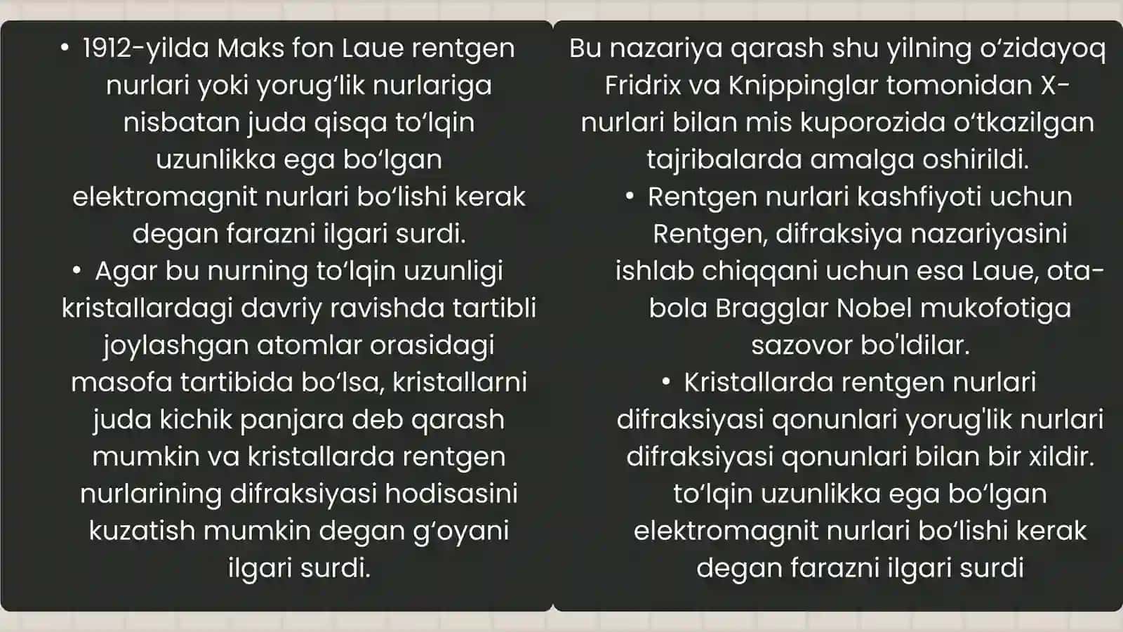 KRISTALL PANJARADAGI DIFRAKSIYA HODISASI. BREGG QONUNI 3