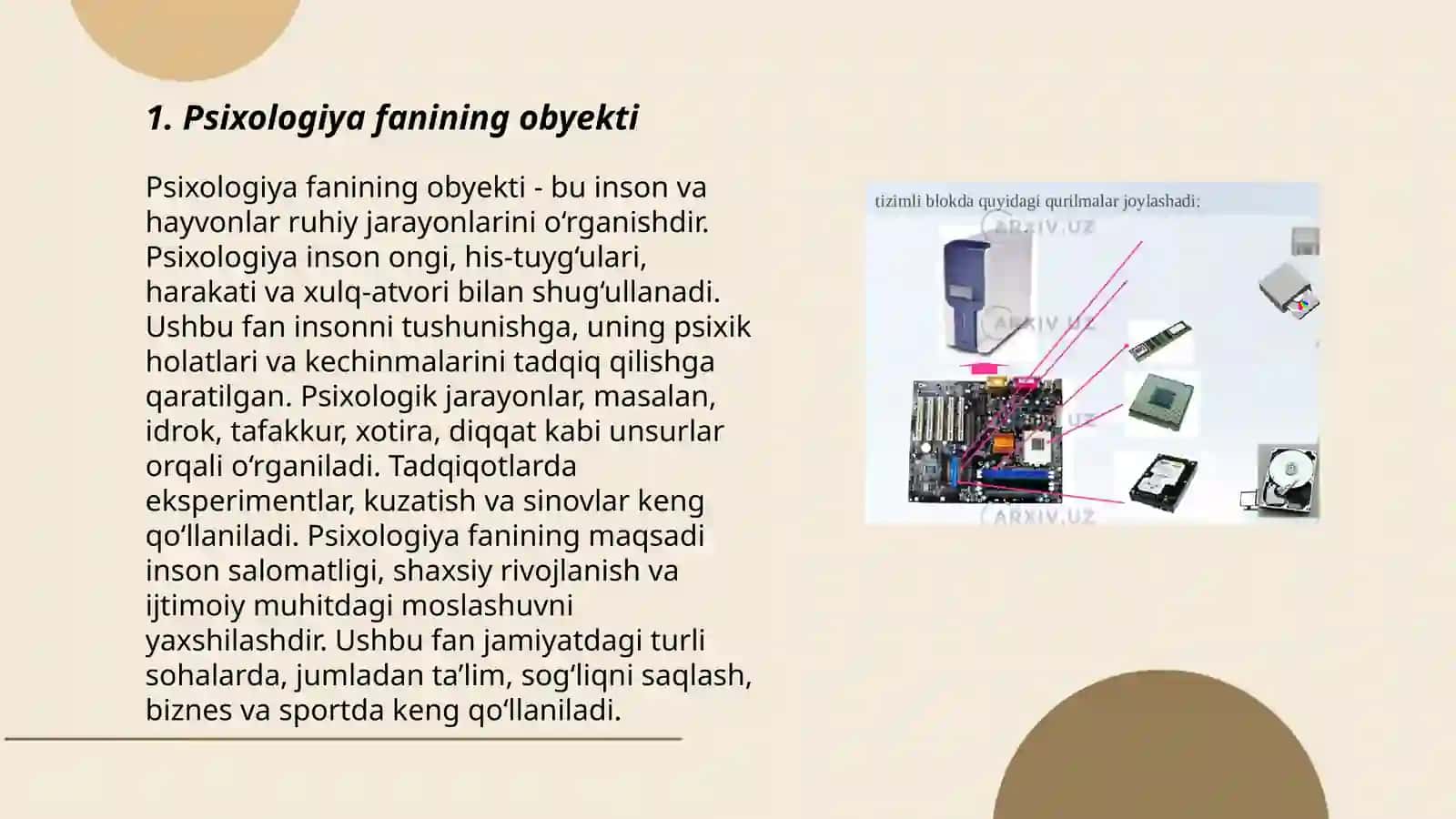 Psixologiya fanining obyekti va predmeti, maqsad va vazifalari 3