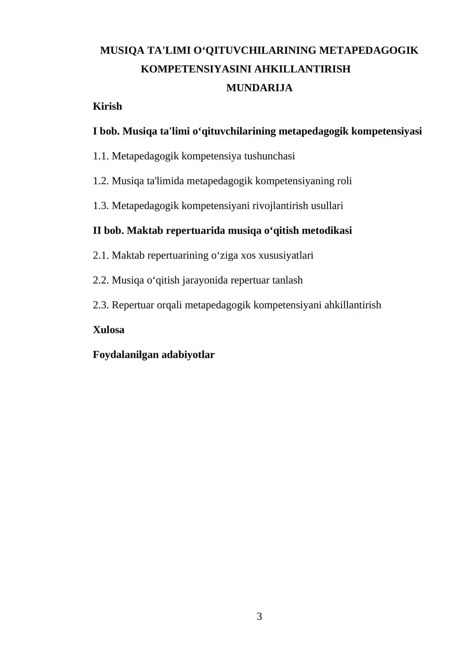 Musiqa ta'limi oʻqituvchilarining metapedagogik kompetensiyasini ahkillantirish 3
