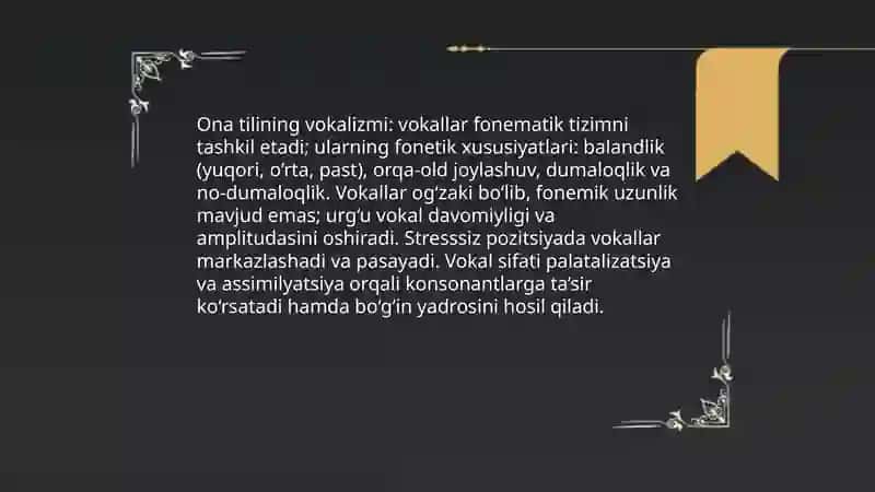 Ona tilining vokalizmi 3