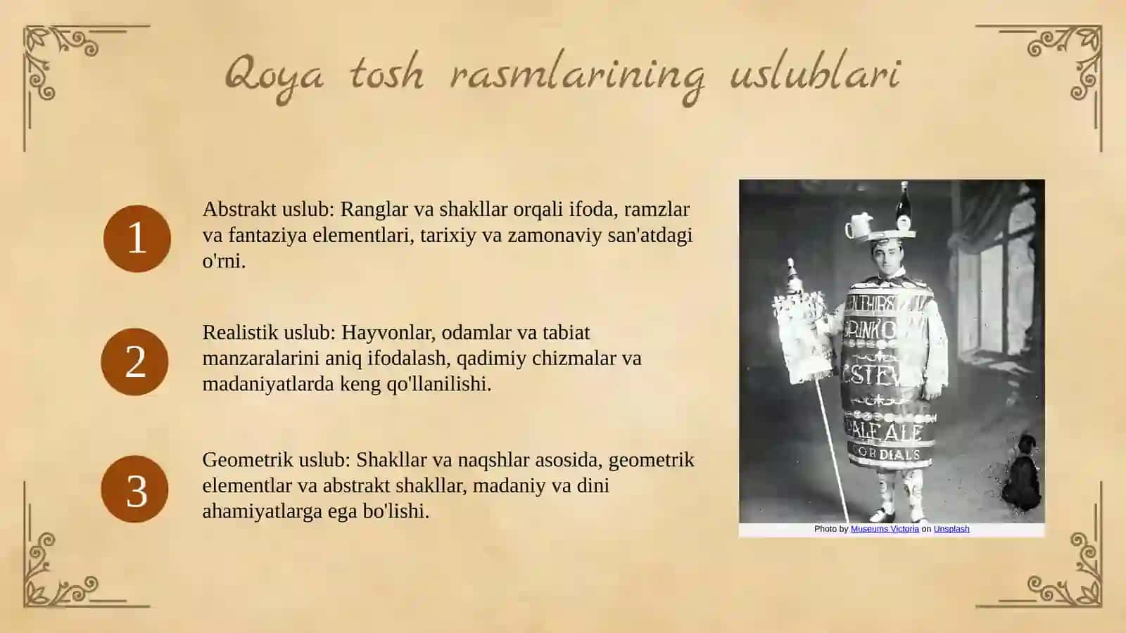 Qoya tosh rasmlarining uslublari va Teshiktosh yodgorligi haqida slayd 3