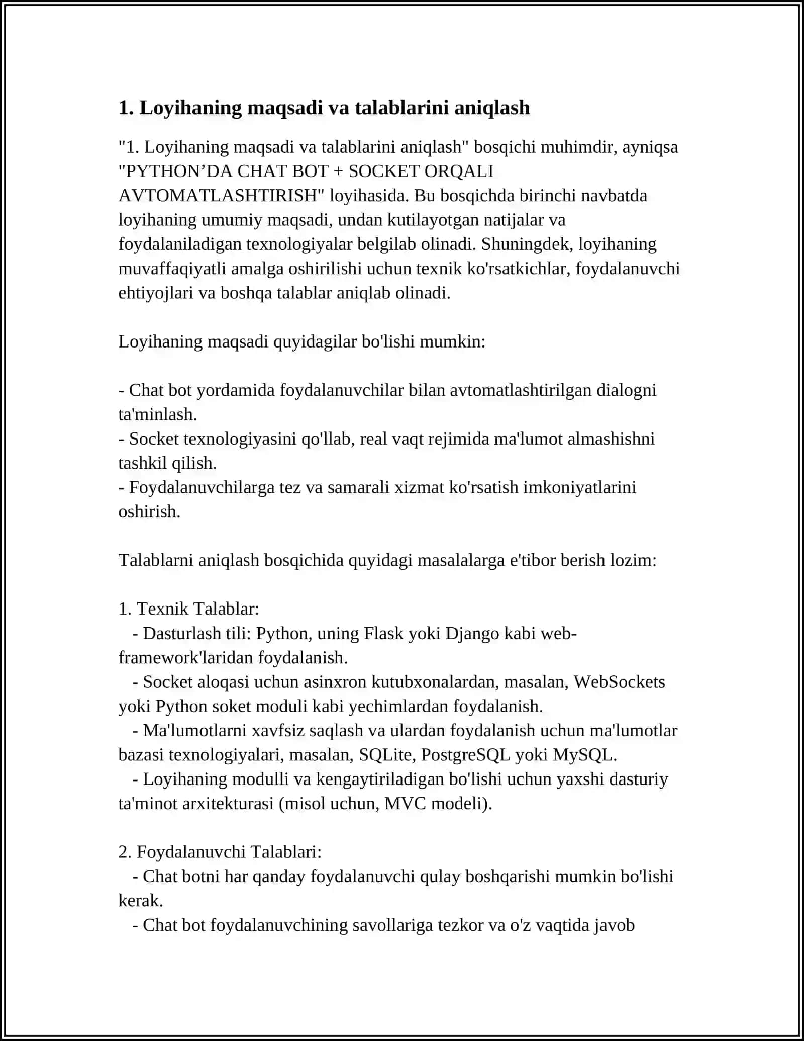 PYTHON’DA CHAT BOT + SOCKET ORQALI AVTOMATLASHTIRISH 3