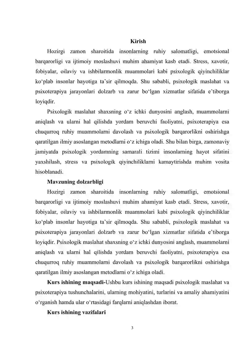 Psixologik maslaxat va psixoterapiya haqida tushuncha. 3