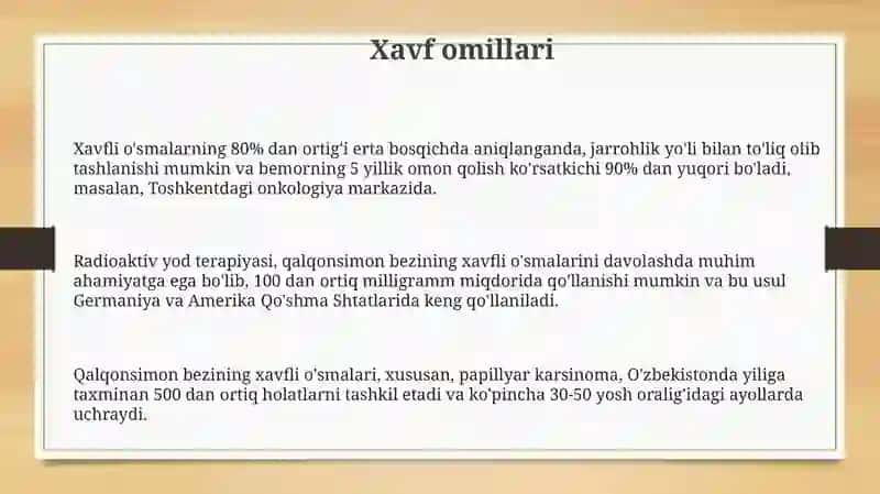 Qalqonsimon bez saratoni va davolash usullari 3