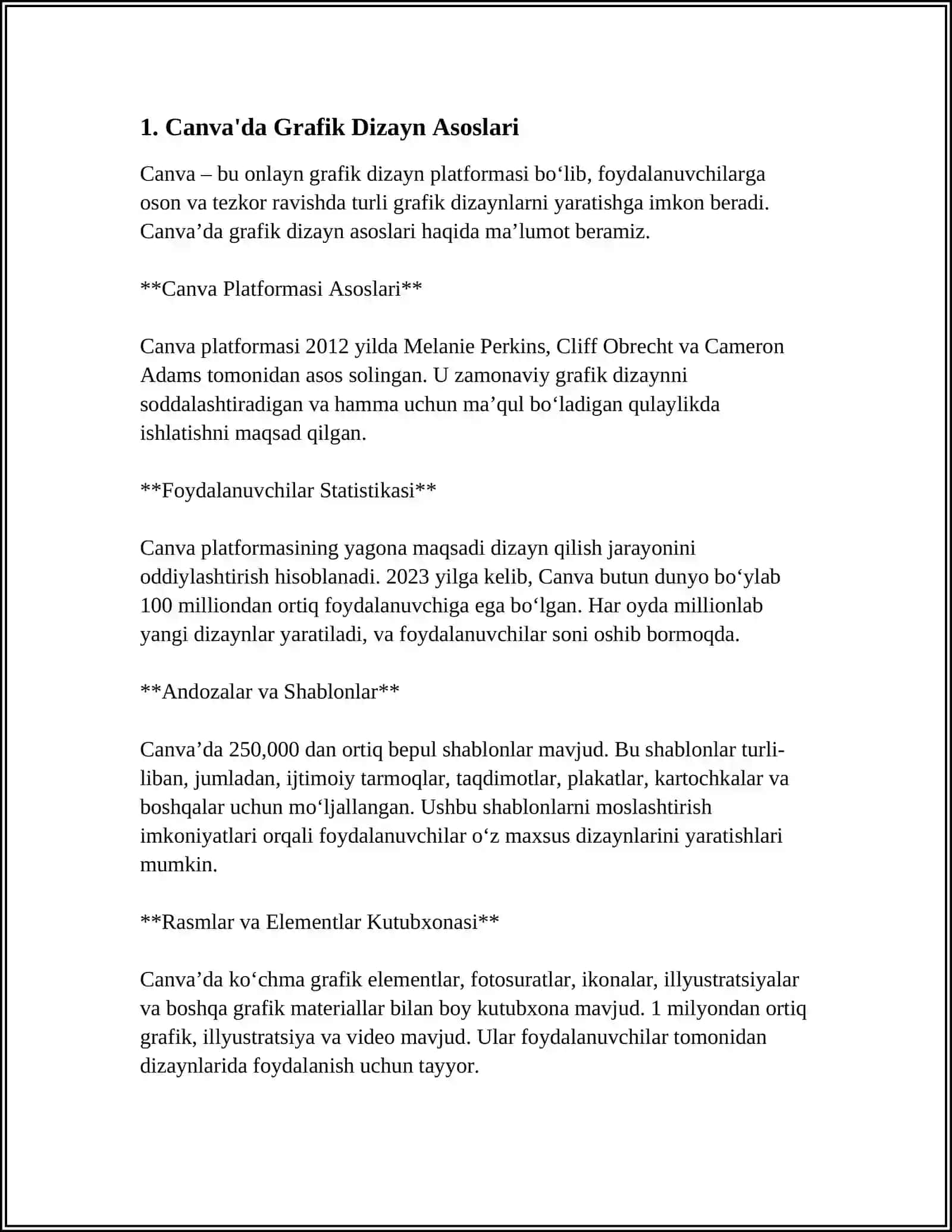 CANVA.COM PLATFORMASIDA KONTENT YARATISH 3