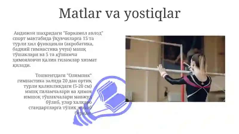"Gimnastikadan mashg’ulot joylari va ularni jihozlanishi" 3