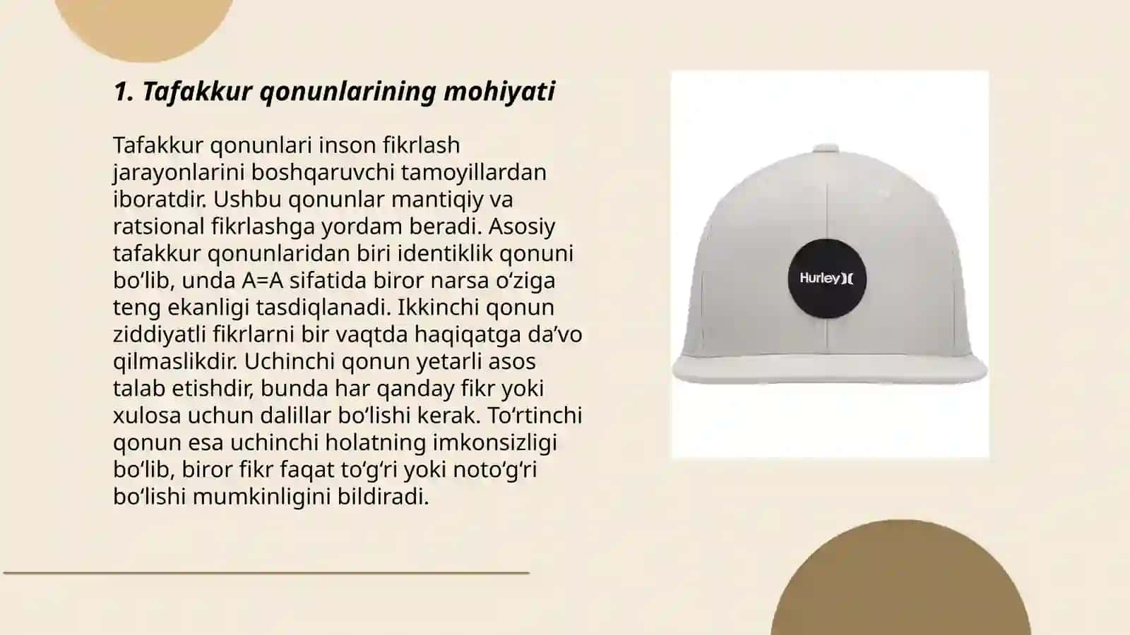 Tafakkur qonunlari ularning mazmuni va töĝri fikr yuritishdagi ahamiyati 3