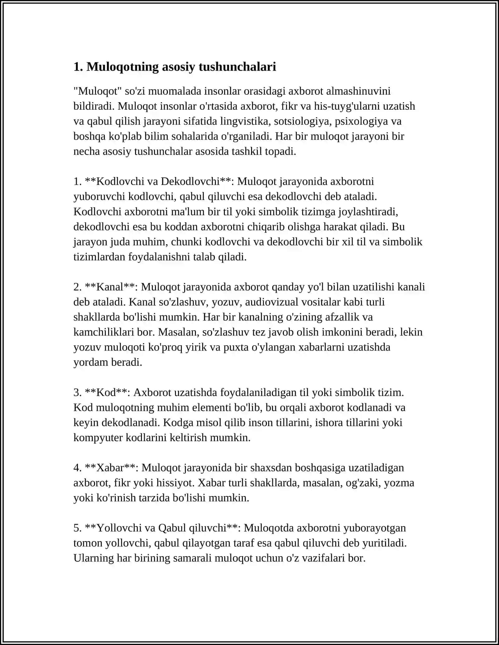 MULOQOT HAQIDA TUSHUNCHA 3