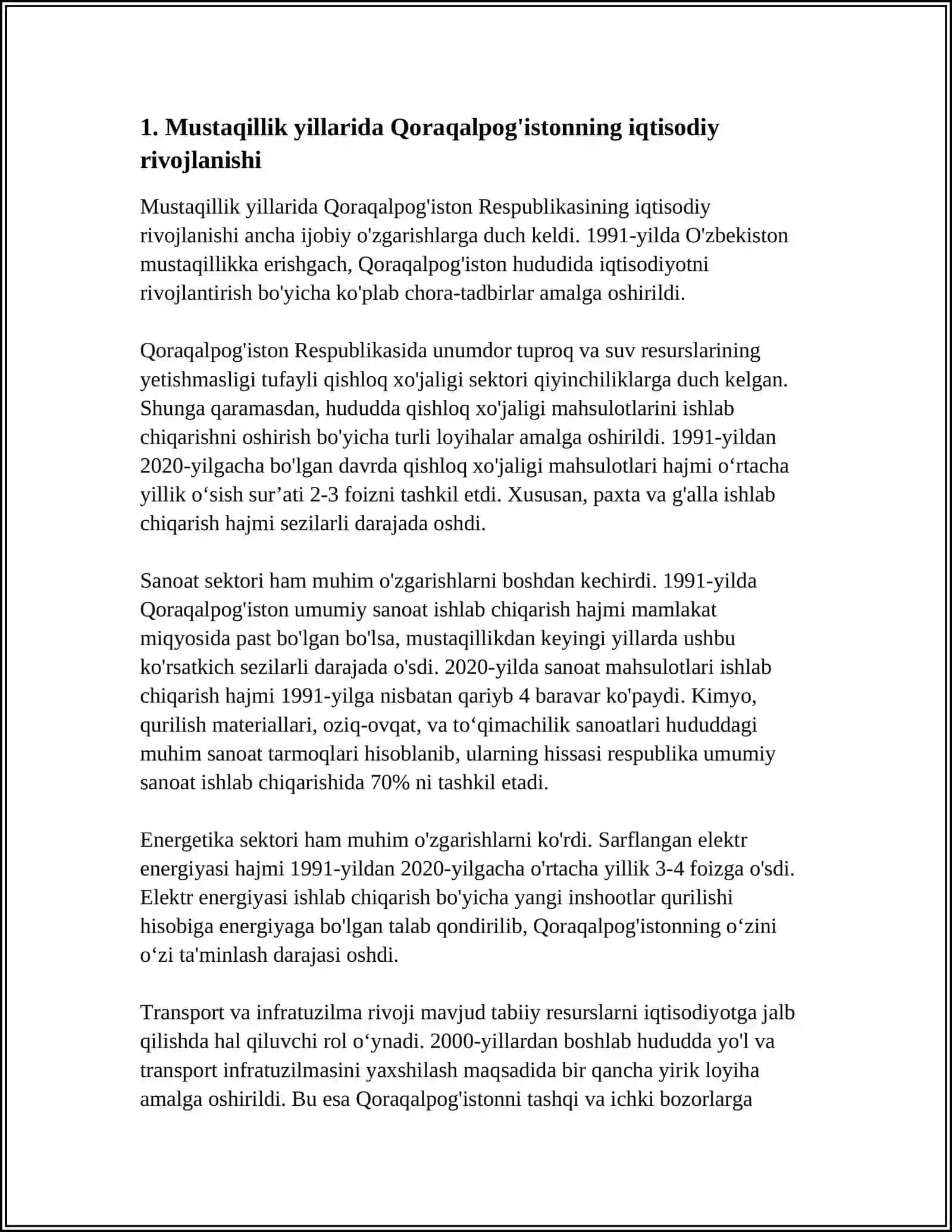MUSTAQILIK YILARIDA QORAQALPOG'ISTON RESPUBLIKASI 3