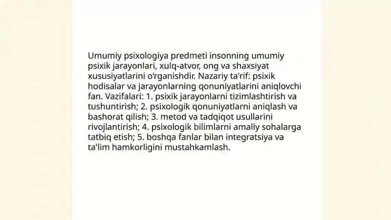 Umumiy psixologiya fanining predmeti va tarixi 3