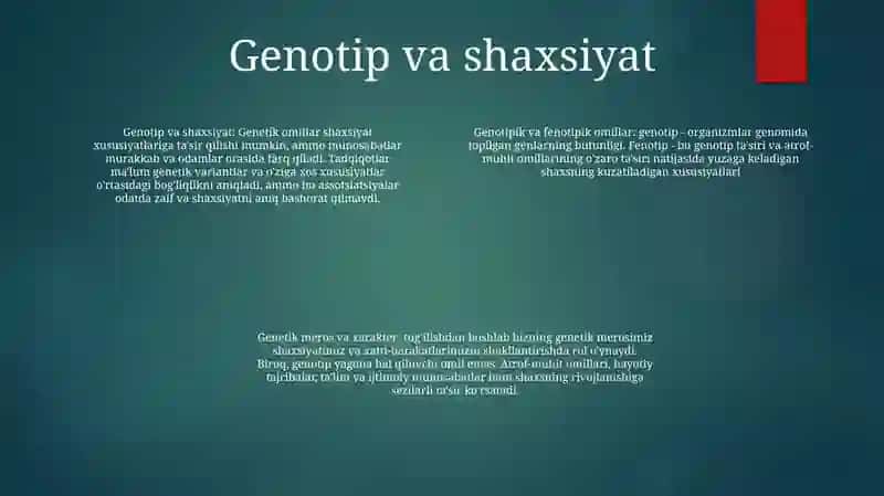 Shaxsni Òrganishda Genotipik Va Fenotipik Faktorlar 3