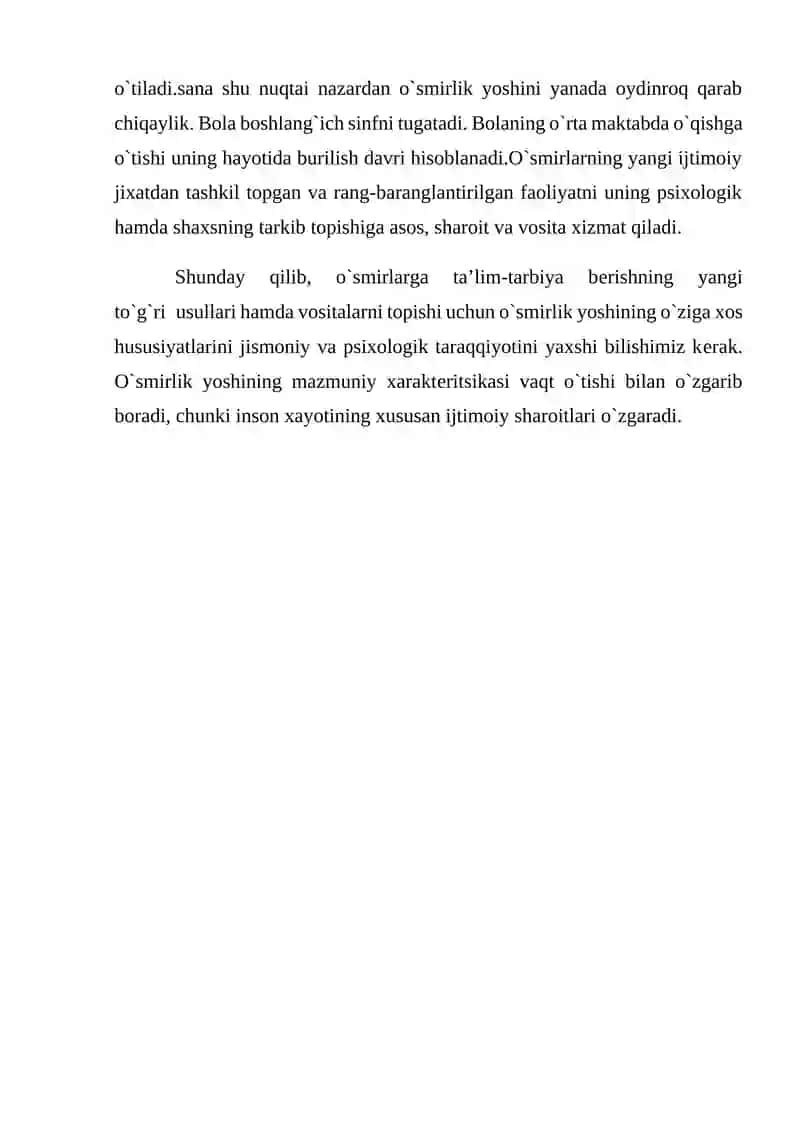 O`SMIRLIK DAVRINING PSIXOLOGIK XUSUSIYATLARI 3