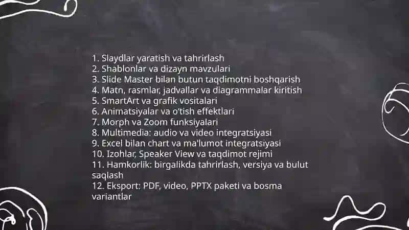 Taqdimotlarni ishlab chiqarishning instrumental vositalari 3