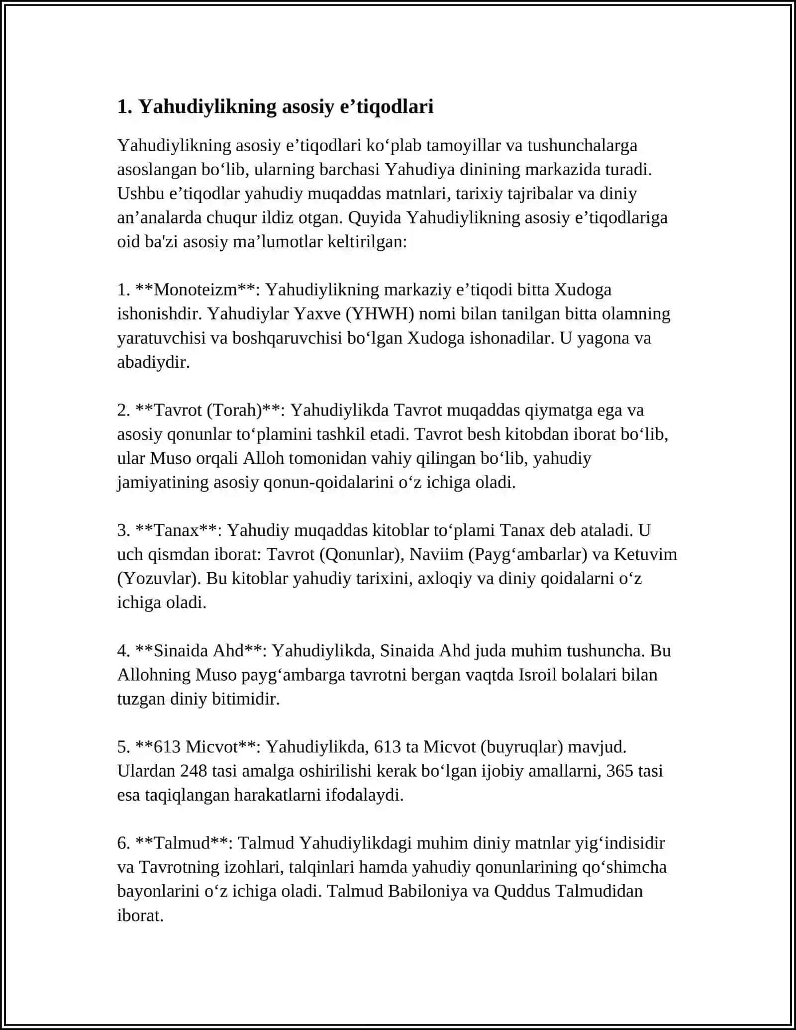 YAHUDIYLIK TA’LIMOTI, ANʼANA VA MAROSIMLARI 3