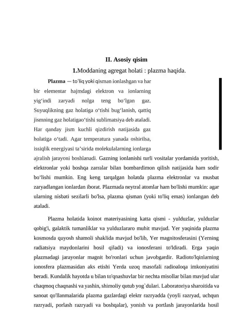 Moddaning agregat holati: plazma haqida 3