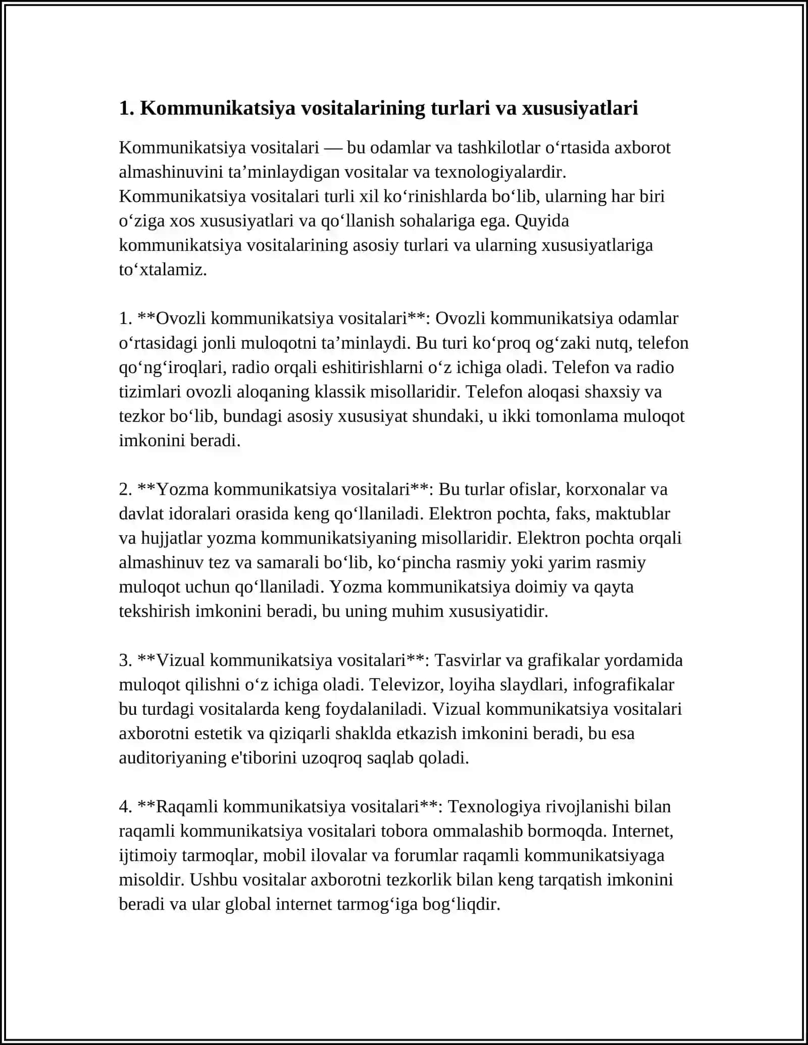 KOMMUNIKATSIYA VOSITALARI VA ULARDAN FOYDALANISH 3