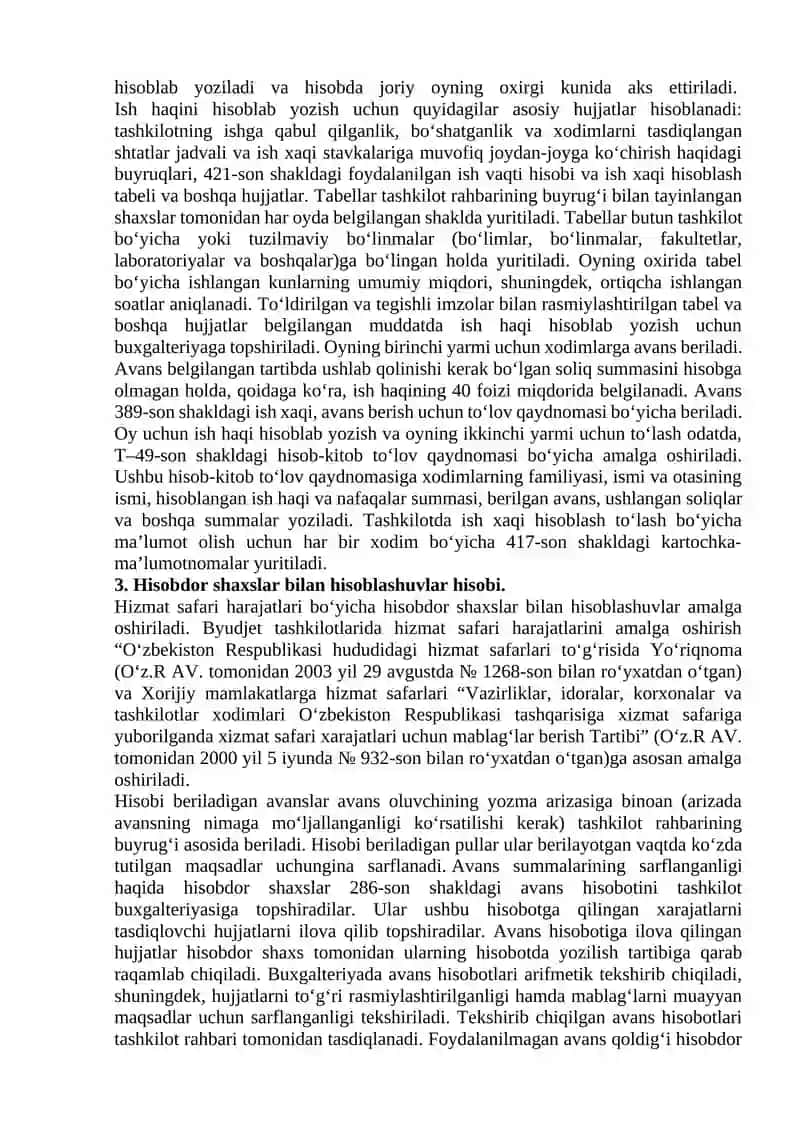 BYUDJET TASHKILOTLARIDA XODIMLAR VA STIPENDIYA OLUVCHILAR BILAN HISOBLASHUVLAR HISOBI 3
