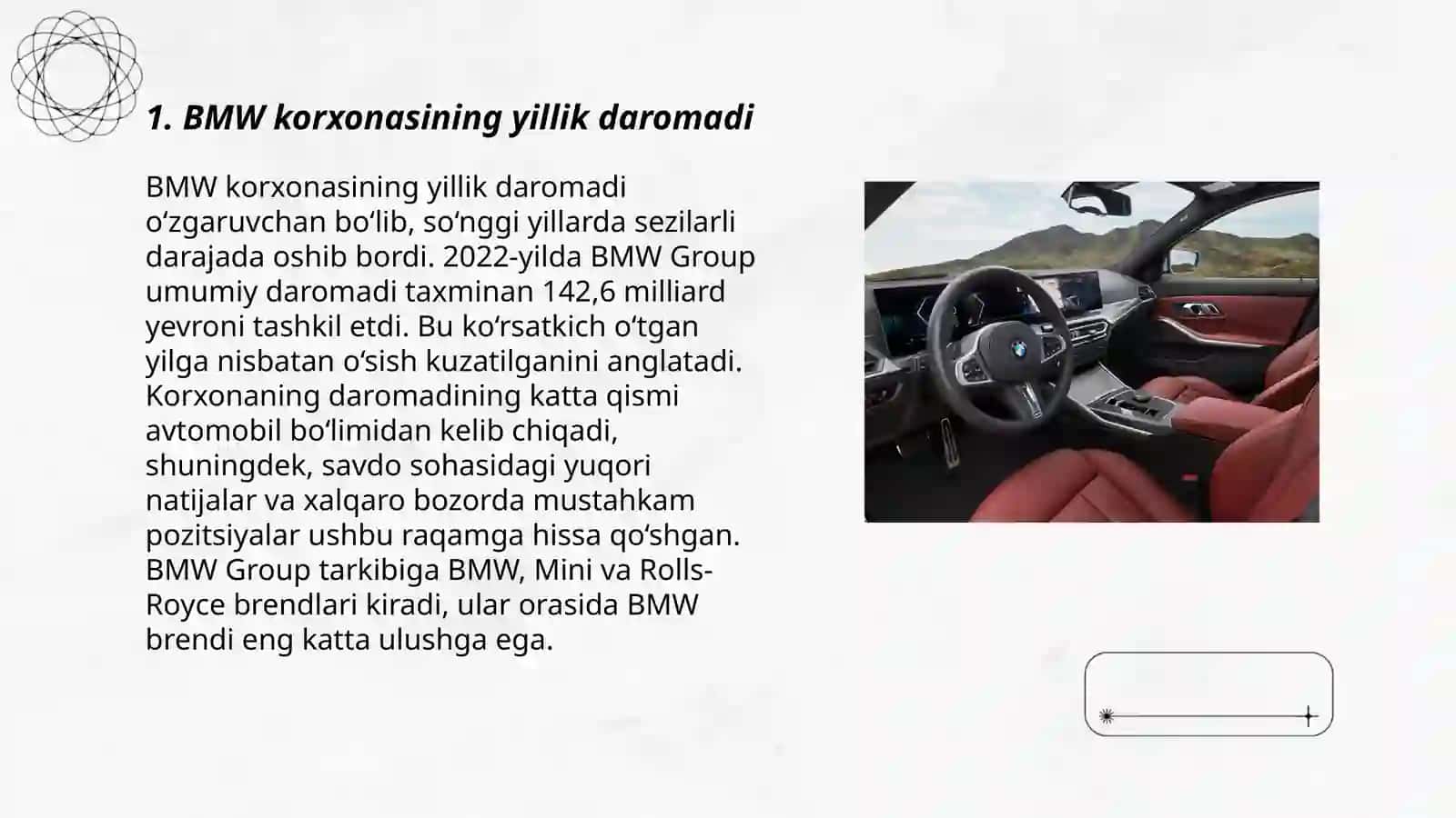 BMW korxonasining moliyaviy natijalari 3