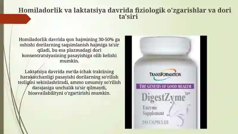 Homiladorlik va laktatsiya davrida dori kinetikasining o'zgarishi 3