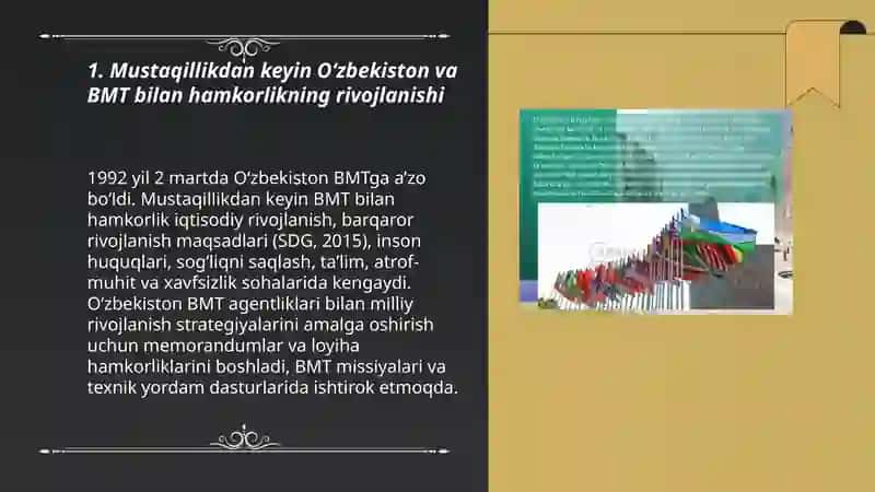 Oʻzbekiston tarixi.Oʻzbekistonning xalqaro tashkilotlar bilan hamkorlik aloqalari 3
