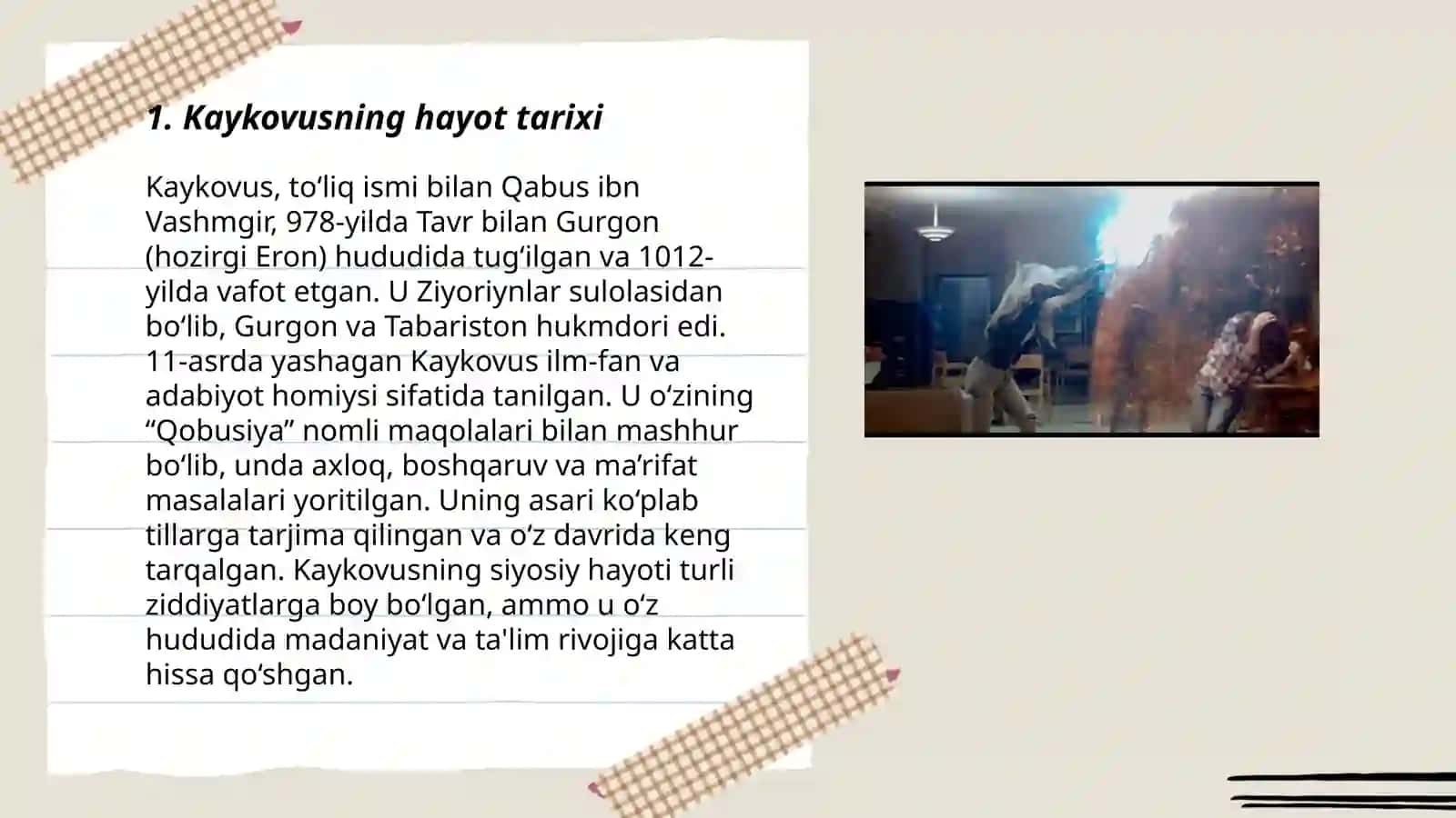 Kaykovus hayoti va ijodi 3