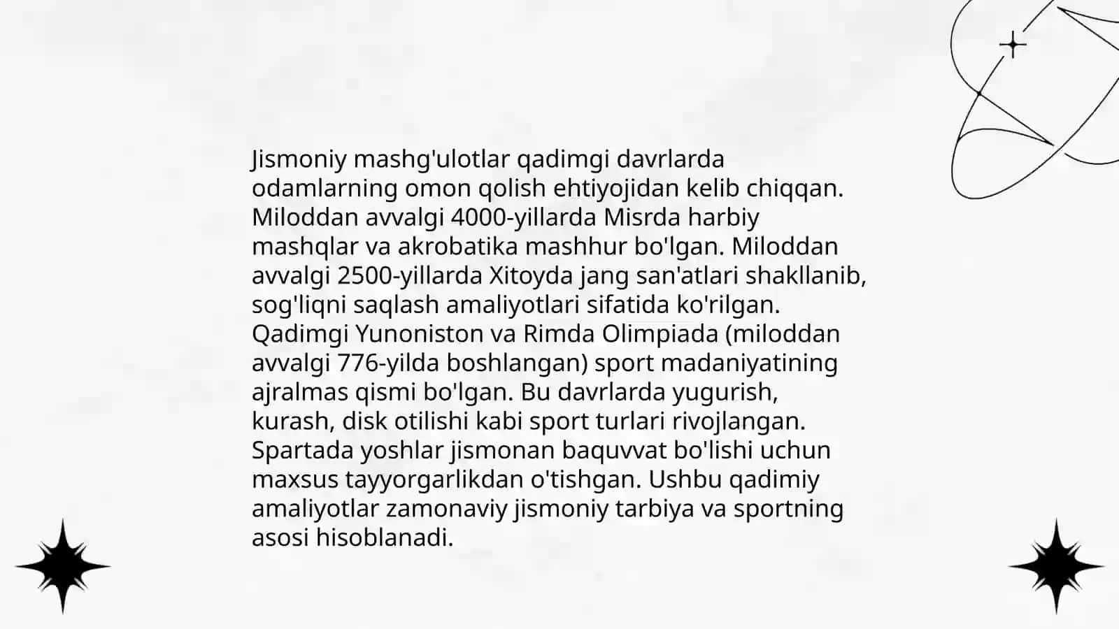 Jismoniy mashqlarning paydo boʻlishi 3
