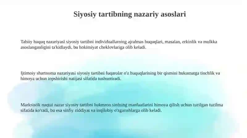 Siyosiy tartibning nazariy asoslari 3
