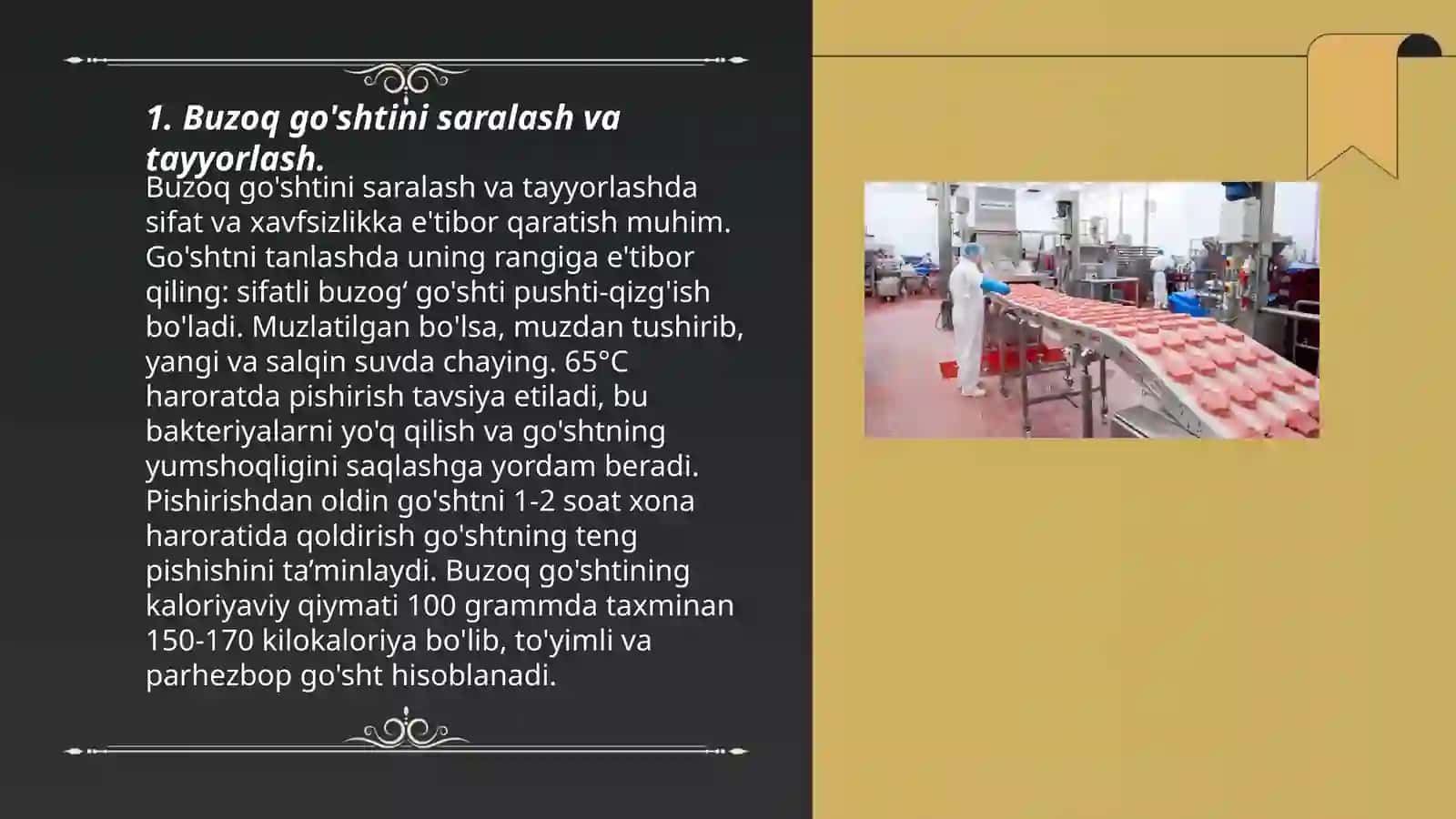 Buzoq, Cho'chqa va Quyon go'shtini qayta ishlash 3