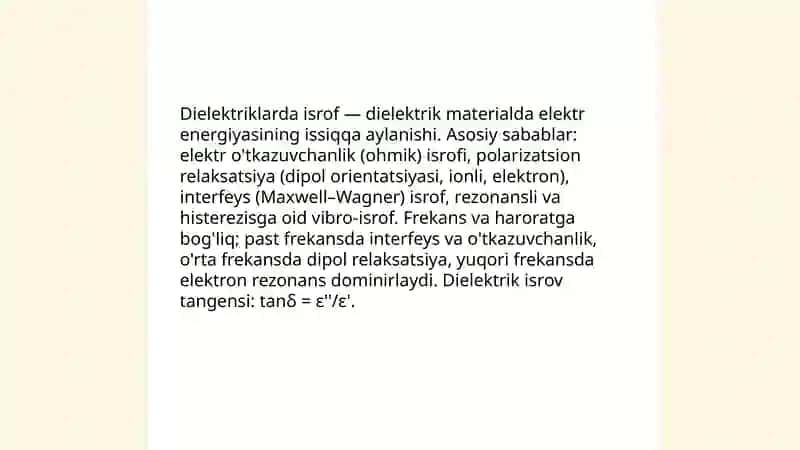 Dielektriklarda isrof 3