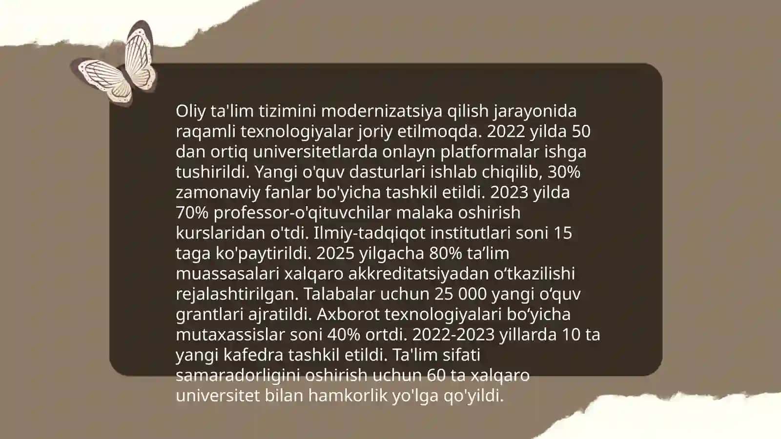 O'zbekiston Respublikasida ta'lim sohasidagi amalga oshirilgan islohotlar 3